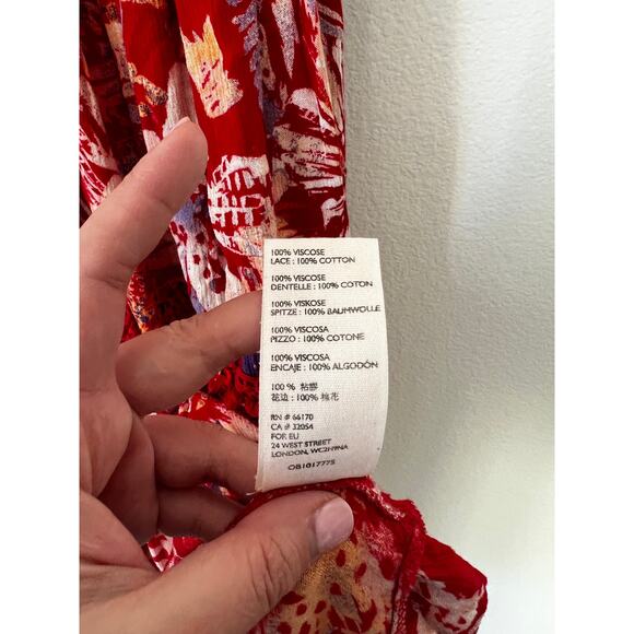 Free People Boho Chic Maxi skirt red size M - Picture 9 of 9